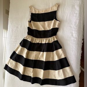 Kate Spade Black and Cream Striped Dress